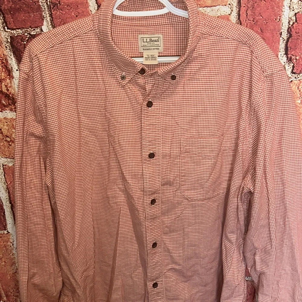 L.L. Bean Men's Casual rusty Red Plaid Shirt size xl